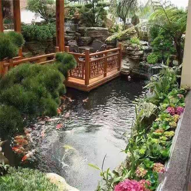 赣榆庭院设计鱼池假山建造图